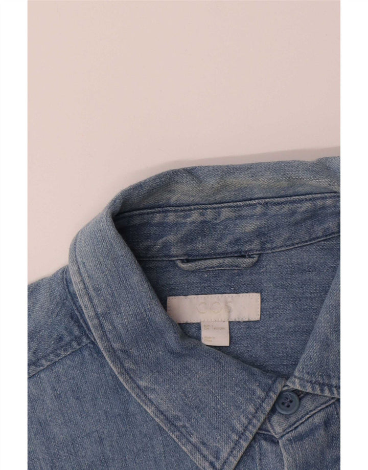 Camisa jeans masculina Cos grande algodão azul