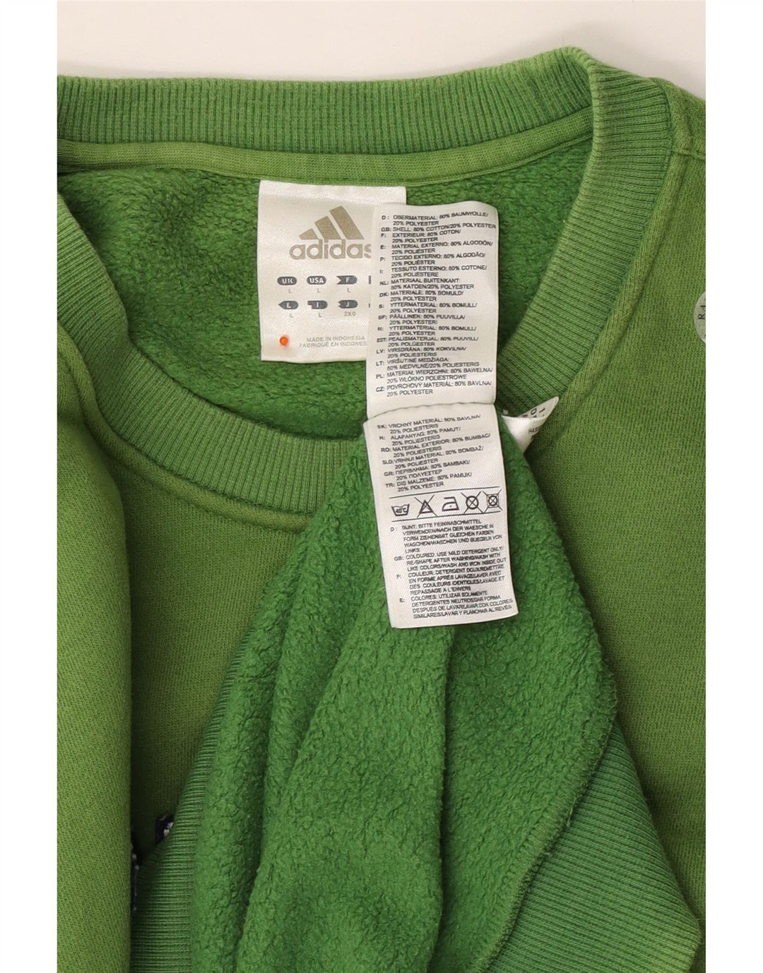 ADIDAS Mens Graphic Sweatshirt Jumper Grande Algodão Verde