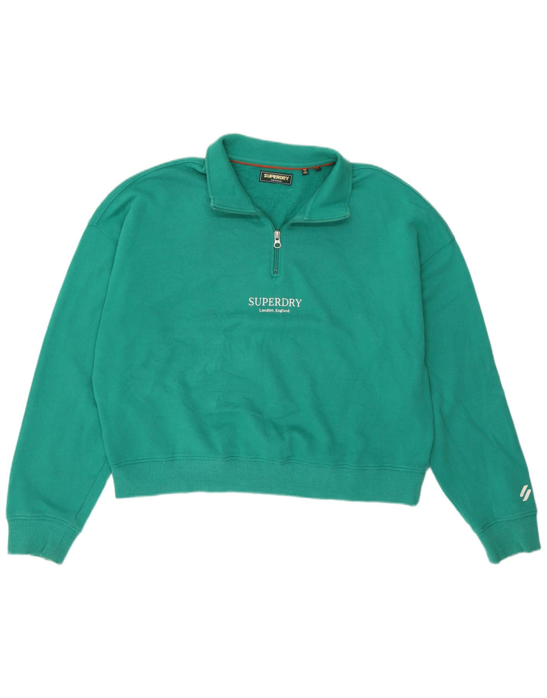 Superdry feminino oversized gráfico moletom jumper UK 10 pequeno verde