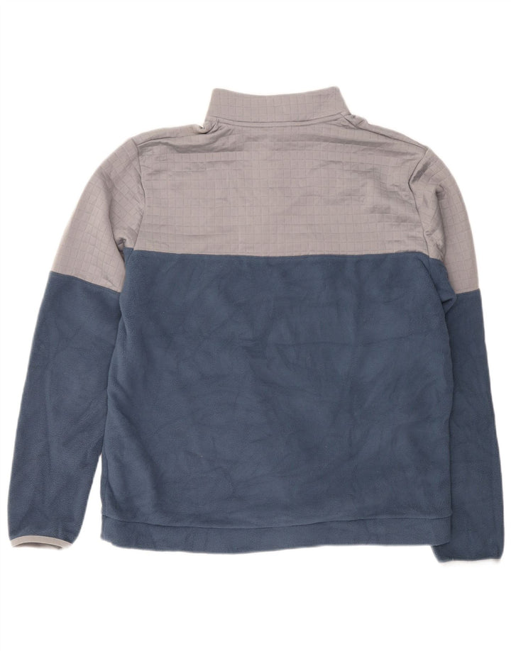 Adidas Mens Zip Neck Fleece Jumper Grande Poliéster Azul Marinho