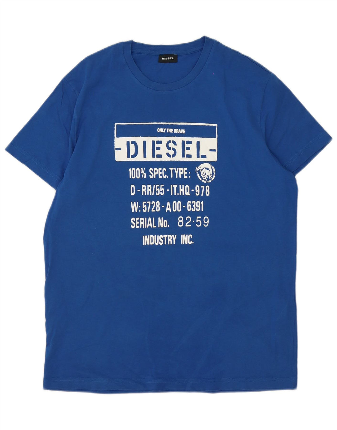 Diesel Mens Graphic T-Shirt Top XL Algodão Azul