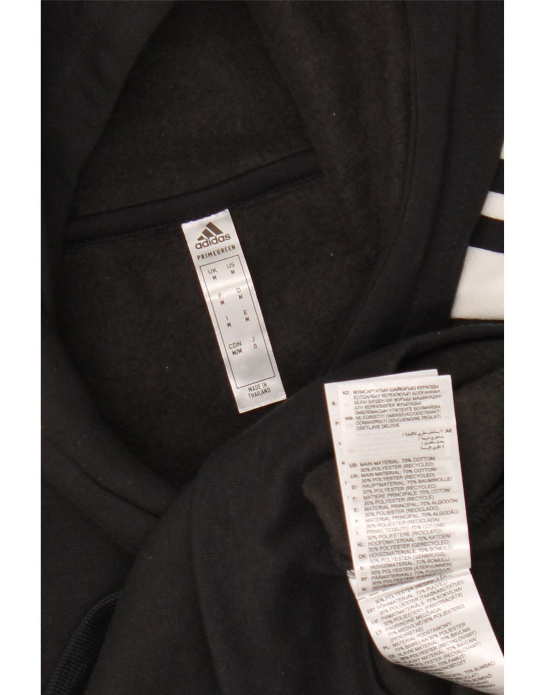 Adidas Mens Hoodie Jumper Médio Algodão Preto