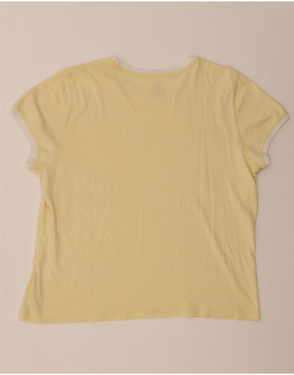 Camiseta feminina Tommy Hilfiger com estampa gráfica UK 20 2XL algodão amarelo