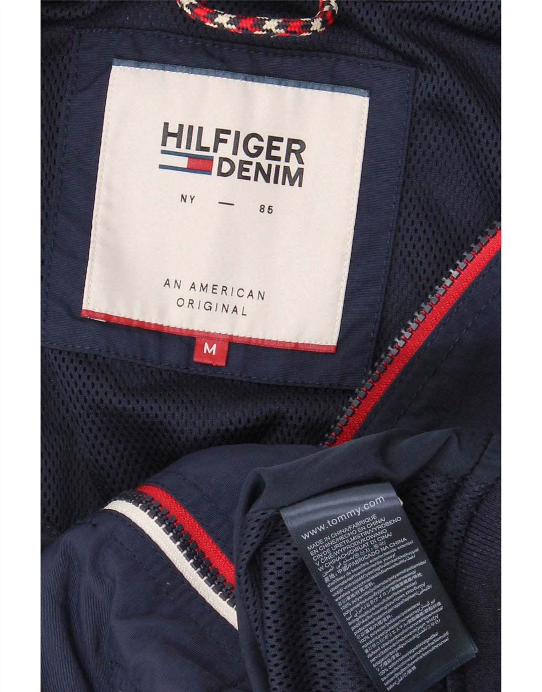 TOMMY HILFIGER Jaqueta masculina de agasalho médio azul marinho poliamida