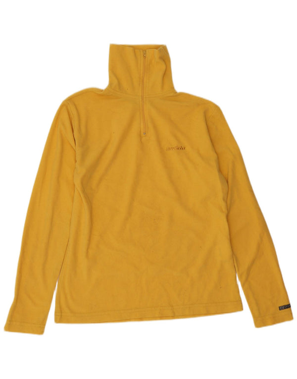 Suéter de lã feminino Invicta com zíper e gola UK 12 poliéster amarelo médio