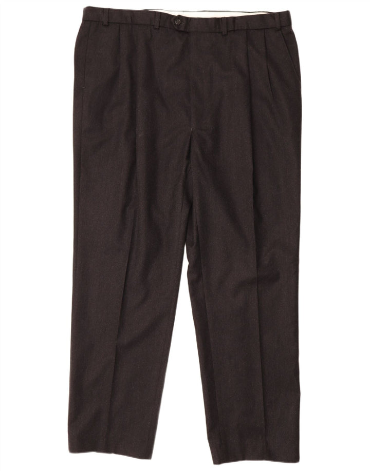 Calça de terno masculina MARKS & SPENCER W44 L33 lã preta