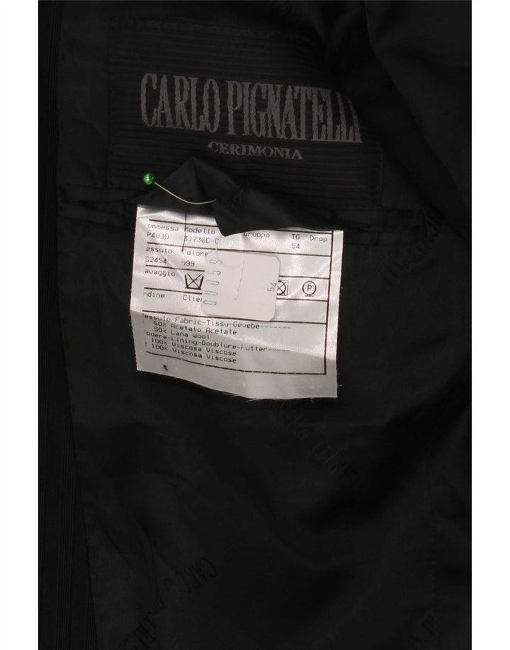 Jaqueta blazer masculina Carlo Pignatelli com 2 botões IT 54 2XL listrada preta