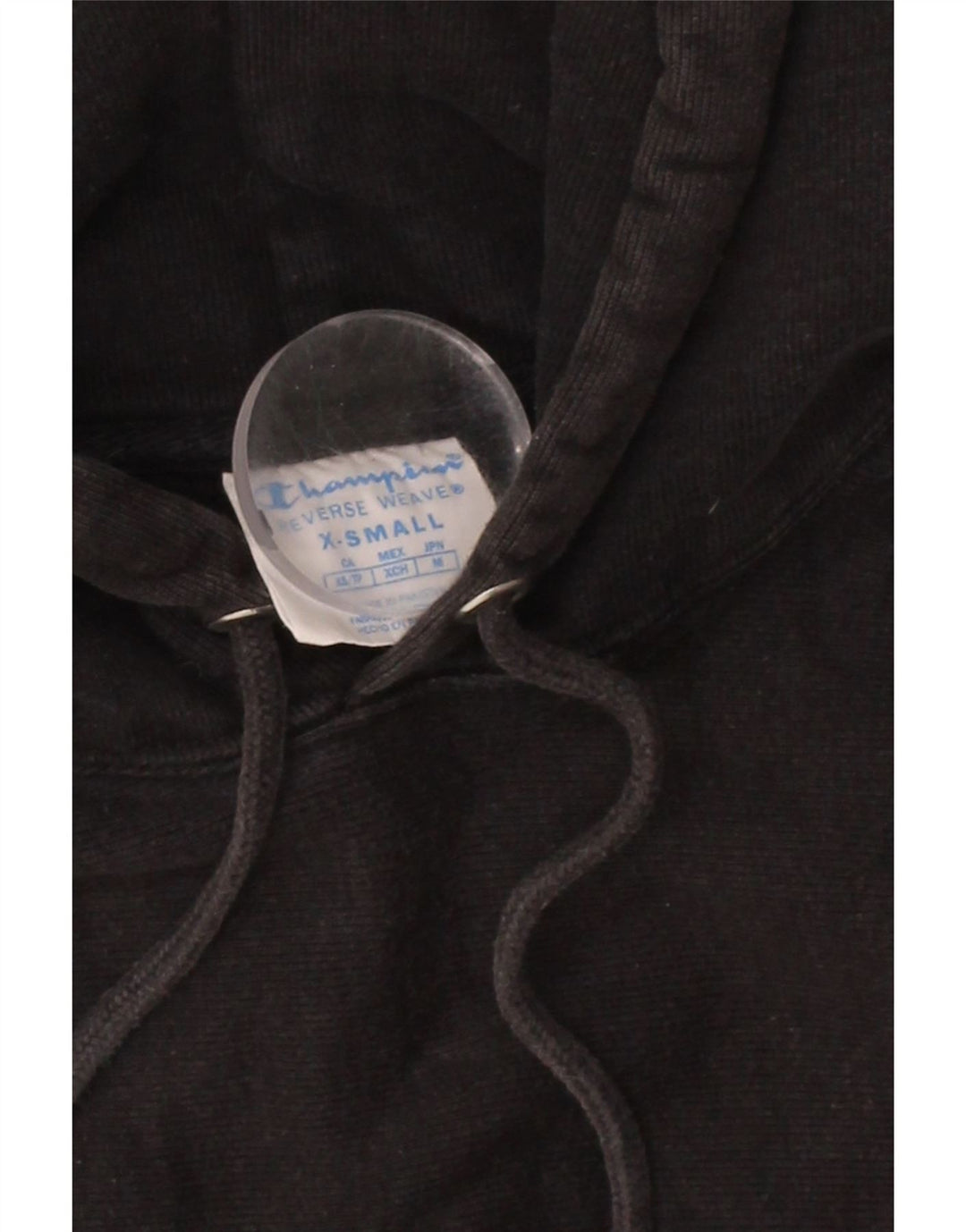 CHAMPION Mens Hoodie Jumper XS Black Cotton Vintage Champion and Second-Hand Champion from Messina Hembry 