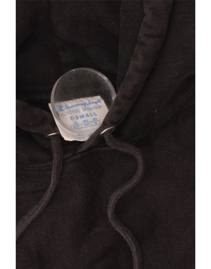 CHAMPION Mens Hoodie Jumper XS Black Cotton Vintage Champion and Second-Hand Champion from Messina Hembry 