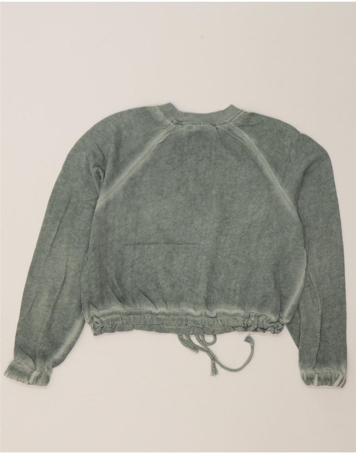 VANS Womens Crop Sweatshirt Jumper UK 6 XS Green Tie Dye Cotton Vintage Vans and Second-Hand Vans from Messina Hembry 