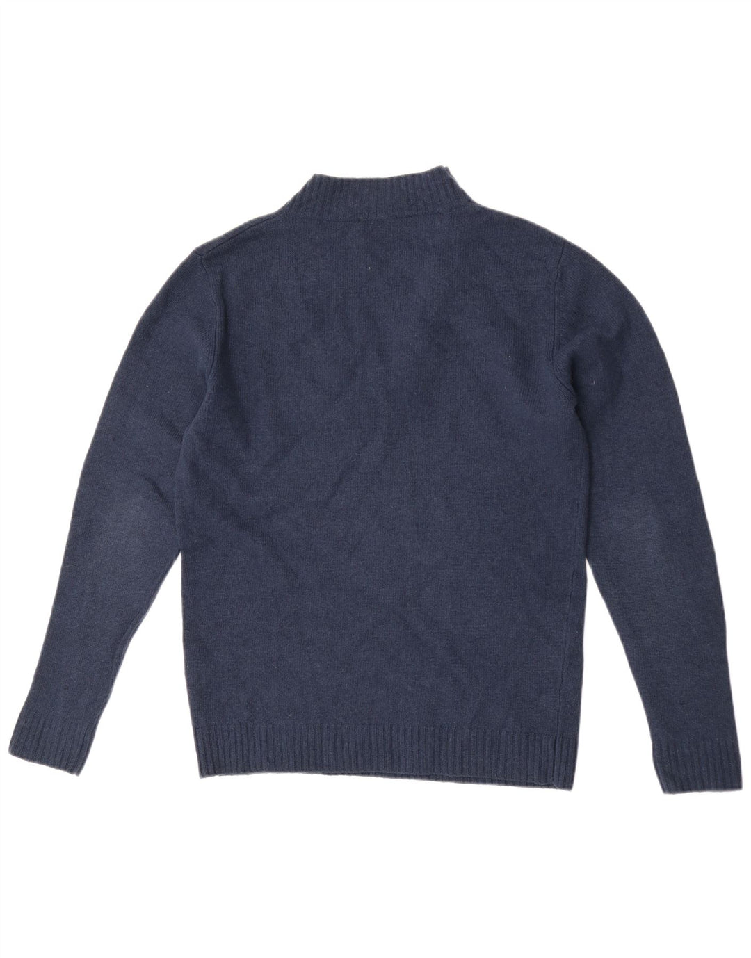 Suéter masculino Cos com gola com botão e lã azul marinho médio