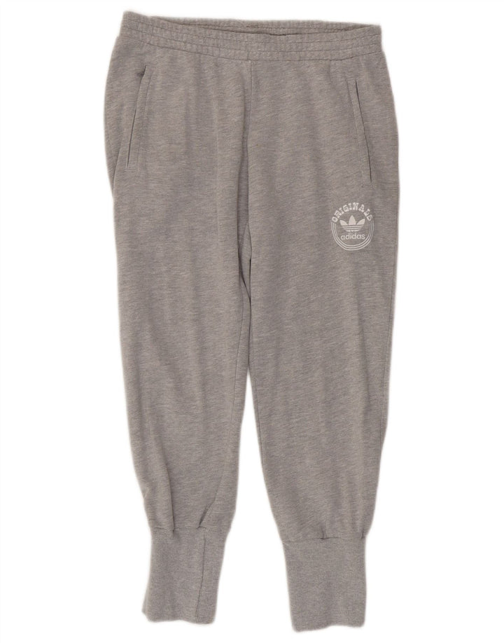 ADIDAS Mulheres Calças de Treino Gráfico Joggers EU 42 Grande Cinza Flecked