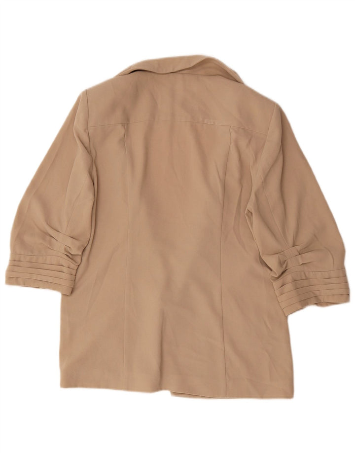 Jaqueta blazer feminina de manga 3/4 da Marks & Spencer Reino Unido 12 médio bege