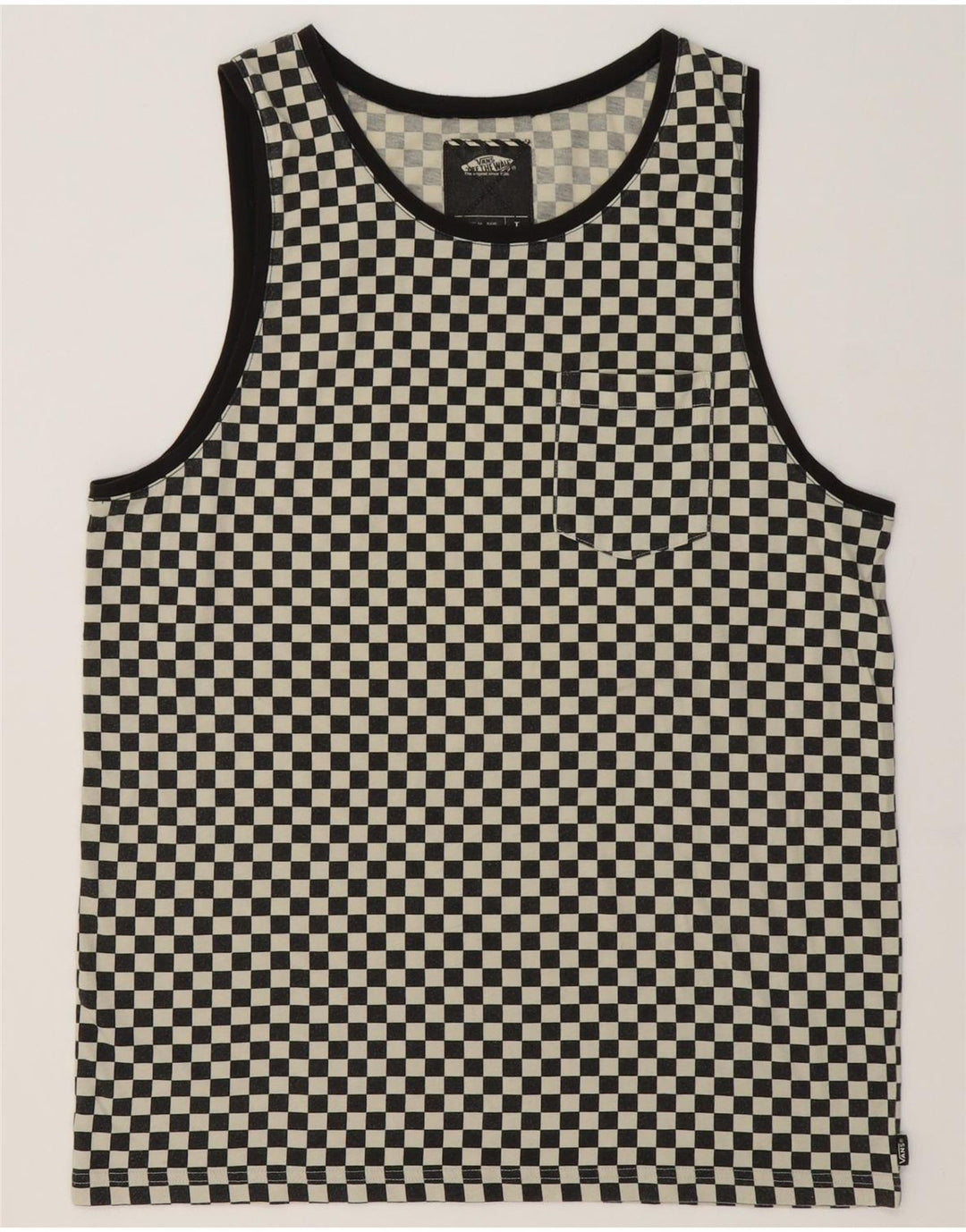 Vans Masculino Colete Top Grande Cinza Geométrico