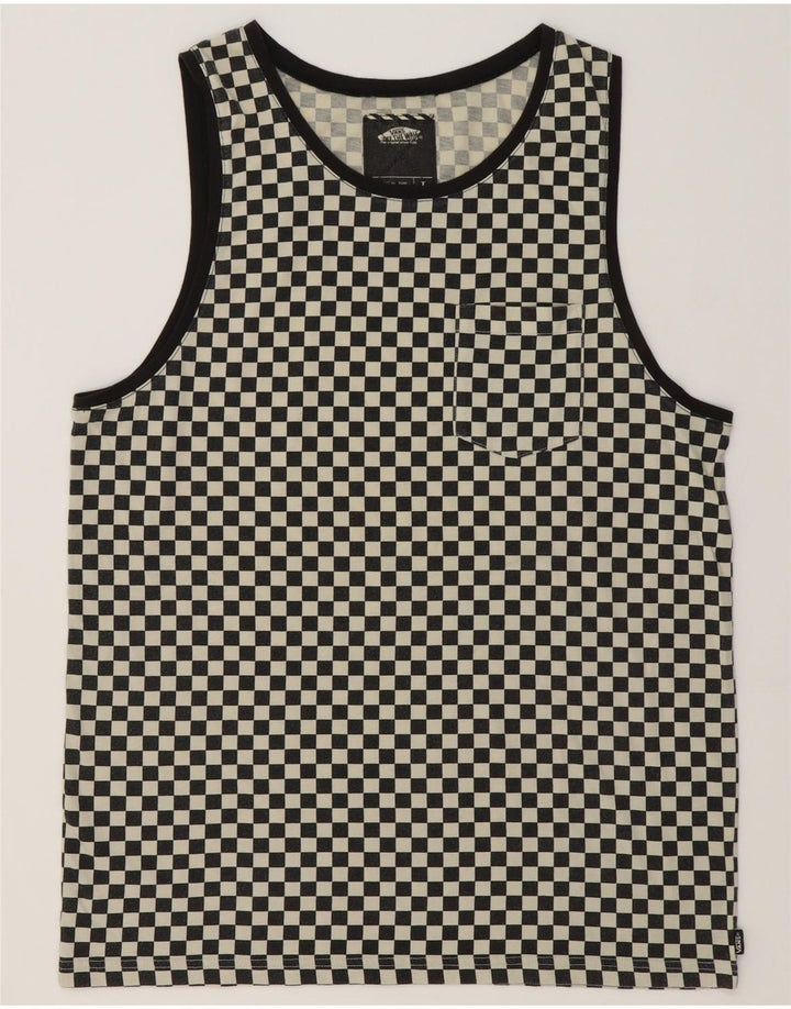 Vans Masculino Colete Top Grande Cinza Geométrico