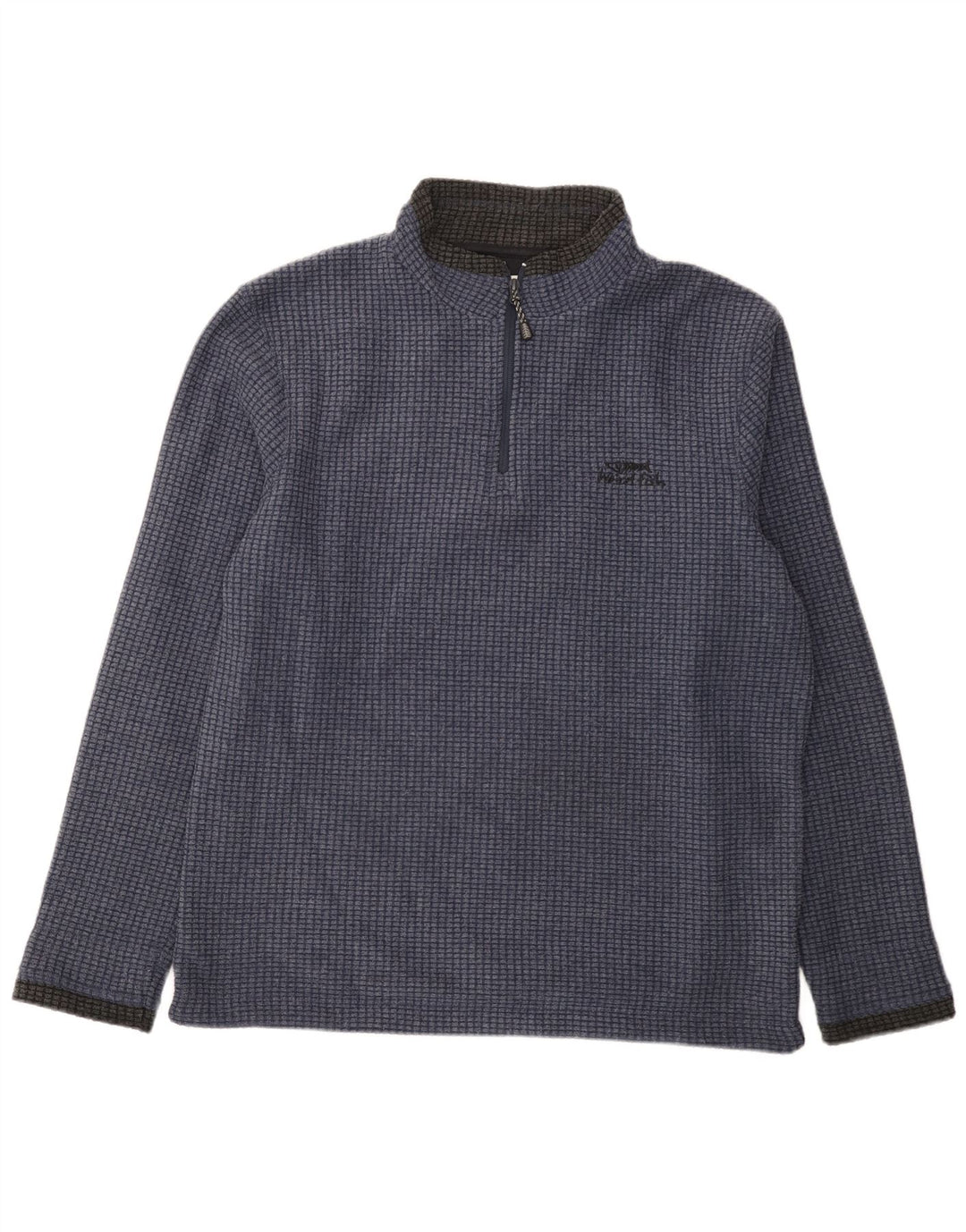Weird Fish Mens Zip Neck Fleece Jumper Grande Poliéster Azul Marinho