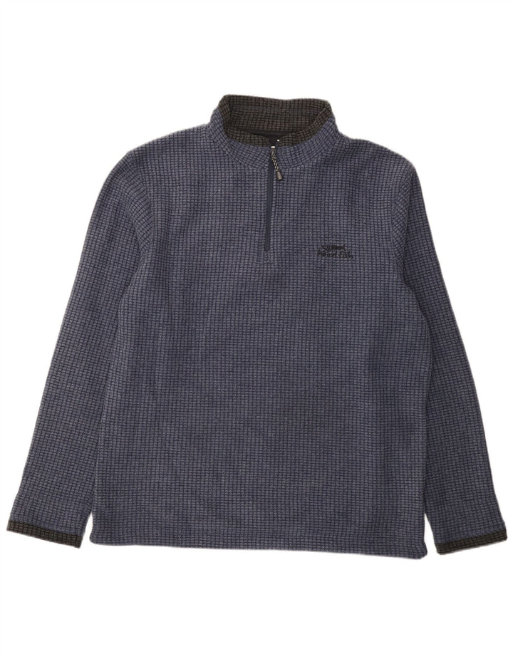 Weird Fish Mens Zip Neck Fleece Jumper Grande Poliéster Azul Marinho