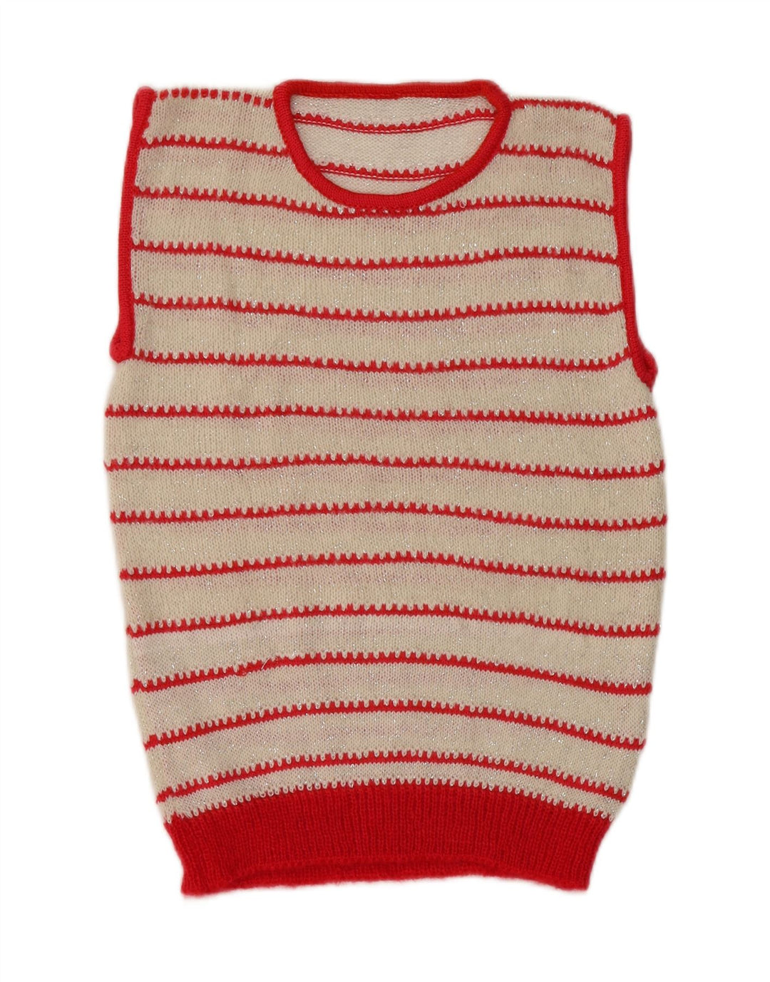 Colete feminino vintage regata Reino Unido 8 pequeno listrado branco