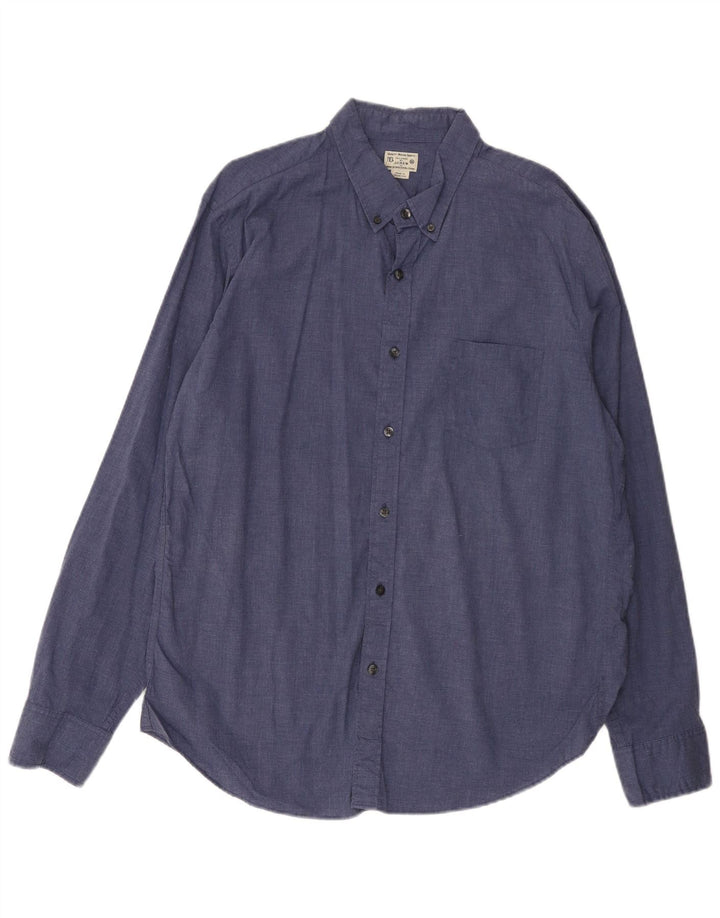 Camisa masculina J. CREW XL azul algodão