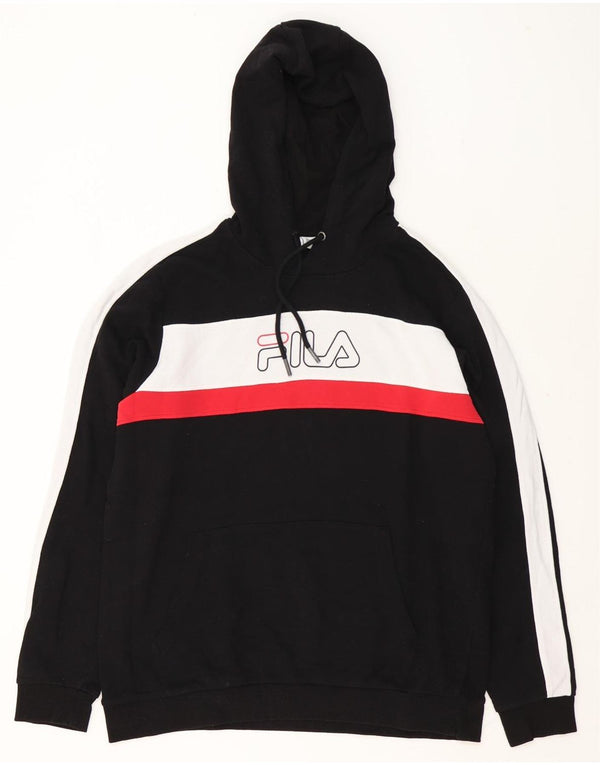 Fila Mens Graphic Hoodie Jumper 2XL Preto Colorblock