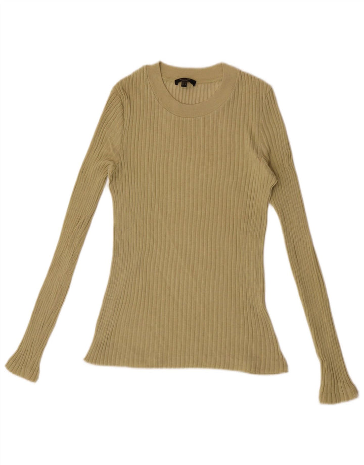 Top feminino Massimo Dutti manga comprida Reino Unido 8 pequeno caqui