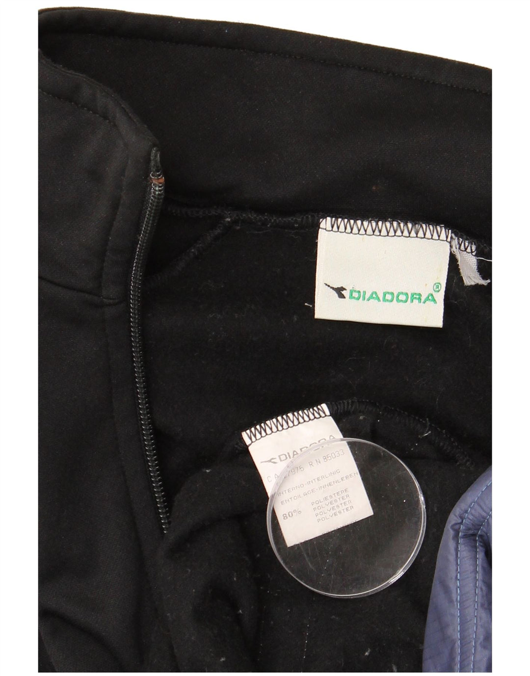 DIADORA Mens Treino Top Jaqueta Médio Preto Colourblock Poliéster
