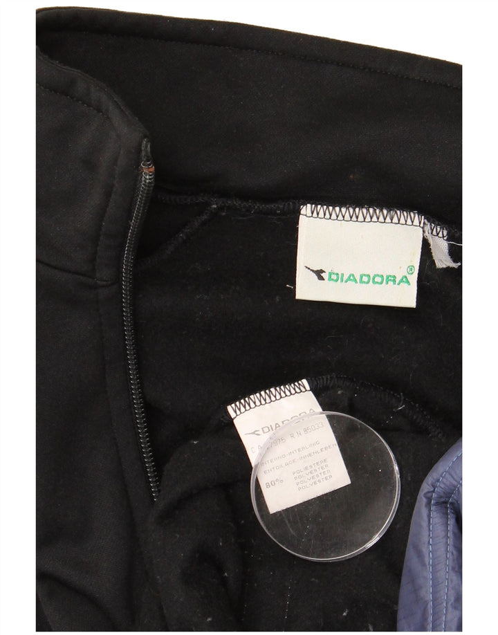 DIADORA Mens Treino Top Jaqueta Médio Preto Colourblock Poliéster