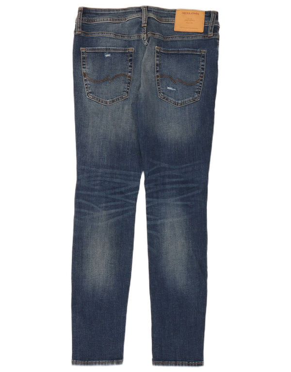 Jeans skinny masculino Jack & Jones desgastado W32 L30 algodão azul