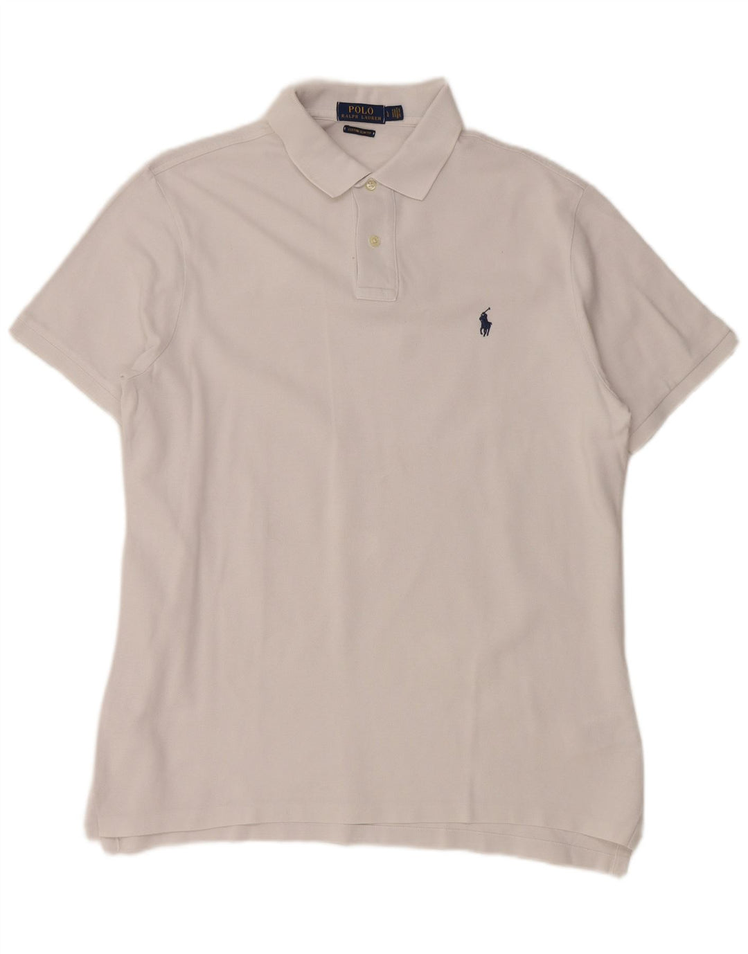 POLO RALPH LAUREN Camisa polo masculina personalizada slim fit grande algodão branco