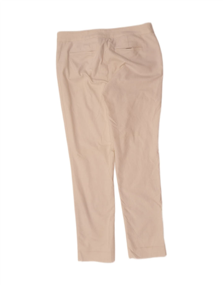 CHAPS Womens Slim Casual Trousers US 14 XL W36 L33 White Cotton Vintage Chaps and Second-Hand Chaps from Messina Hembry 