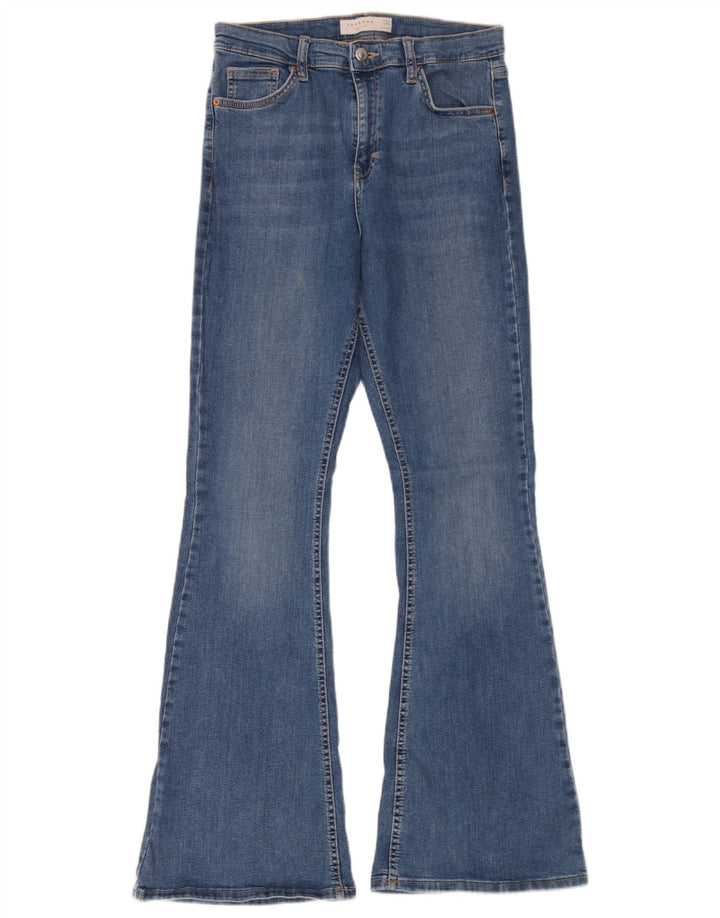 Topshop feminino Jamie Flared Jeans W30 L32 algodão azul