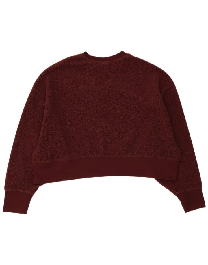 Suéter Nike Feminino Crop Oversized Fleece UK 10 Pequeno Marrom Poliéster