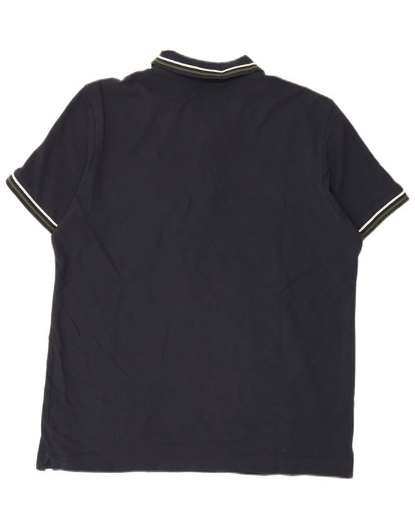 Camisa polo masculina Lotto médio algodão listrado azul marinho