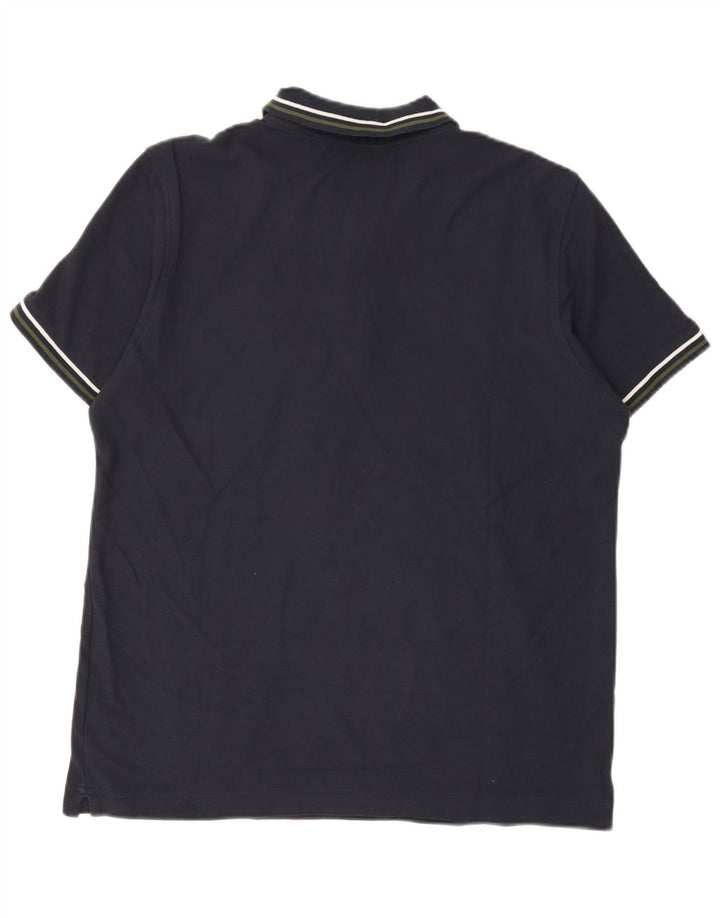 Camisa polo masculina Lotto médio algodão listrado azul marinho