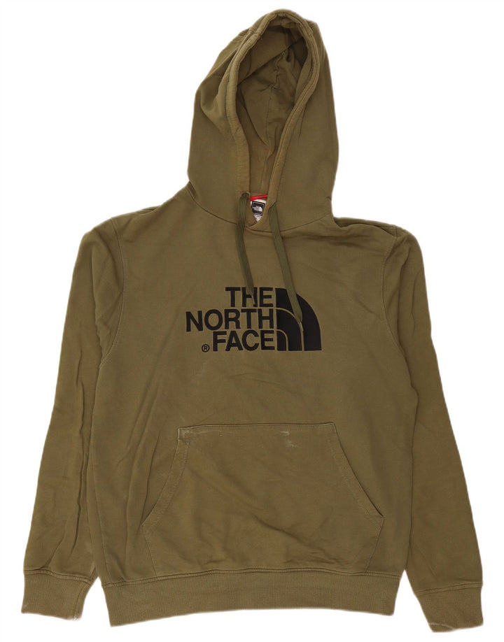Suéter com capuz gráfico masculino The North Face médio cáqui
