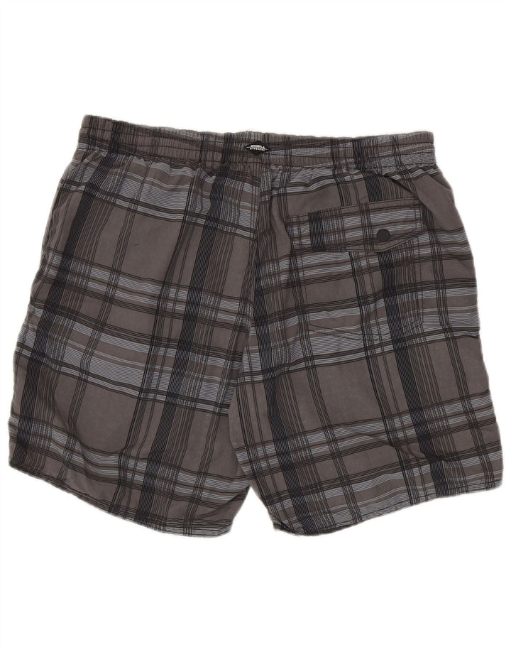 Shorts de natação masculino O'Neill poliéster xadrez cinza médio