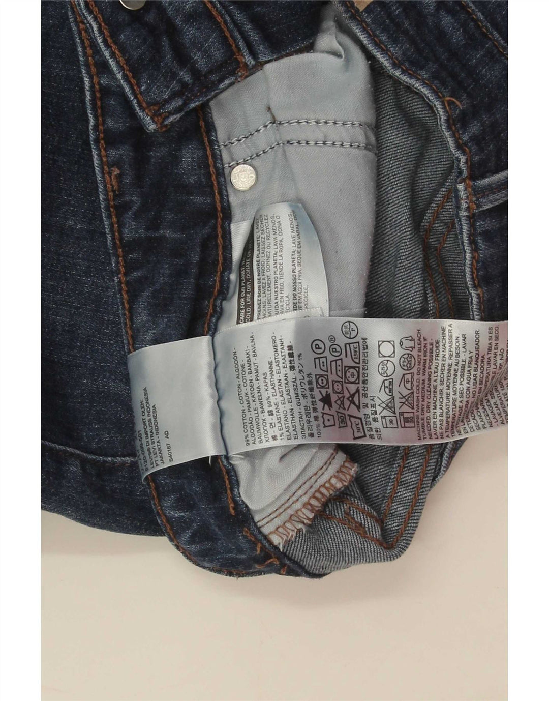 Calça Jeans Slim Feminina Levi's W29 L30 Azul Algodão