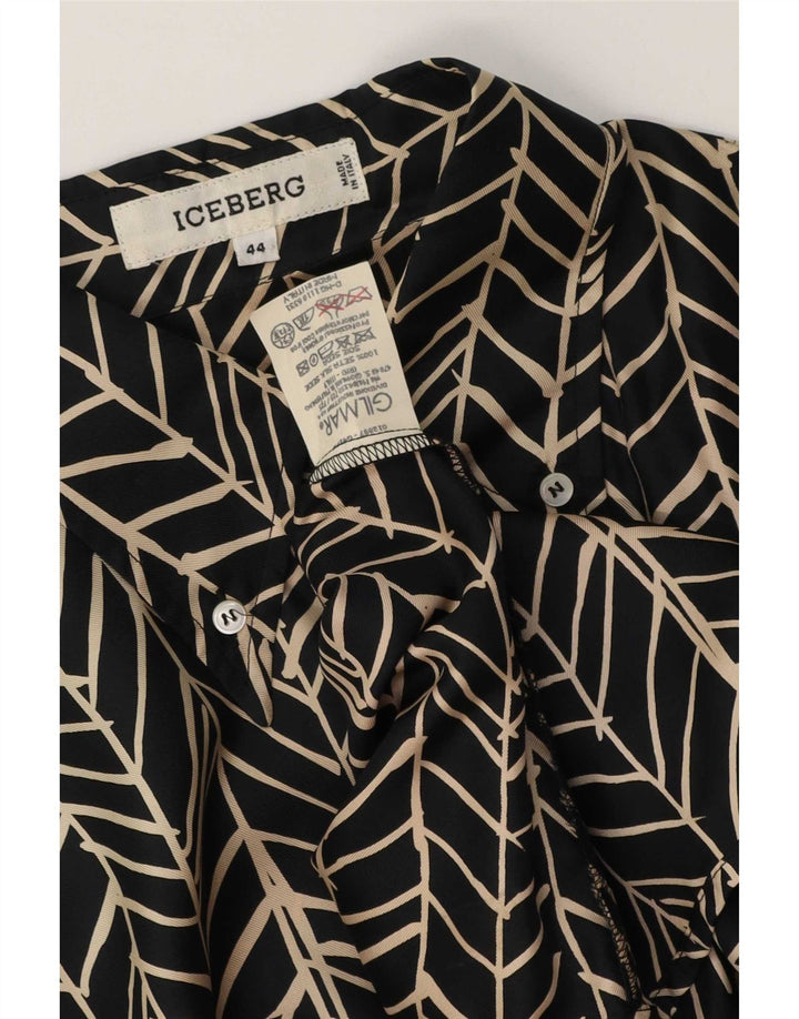 Blusa feminina Iceberg IT 44 seda geométrica preta média