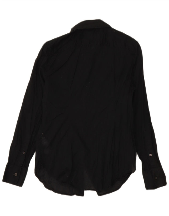 J. CREW Camisa feminina slim fit EUA 2 XS algodão preto