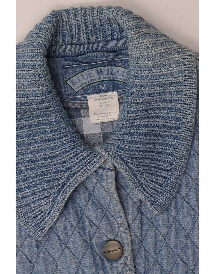 Colete jeans acolchoado feminino Blue Willi UK 14 algodão médio