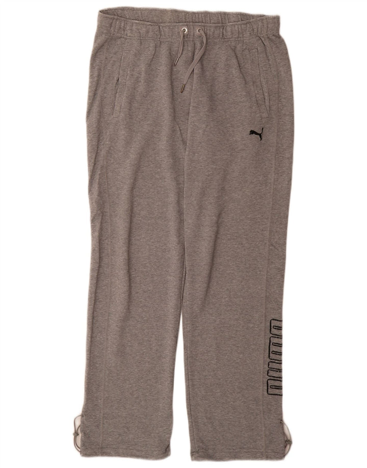 Calça de treino masculina Puma Graphic grande cinza esportiva