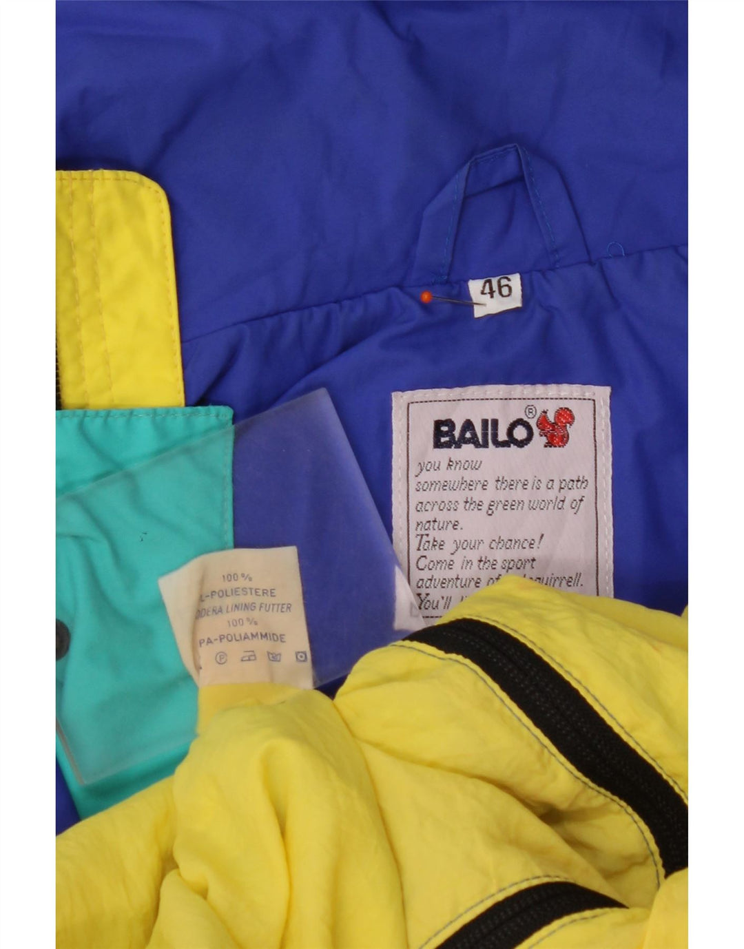 Jaqueta de chuva masculina BAILO com ajuste solto IT 46 poliéster colorblock azul pequeno