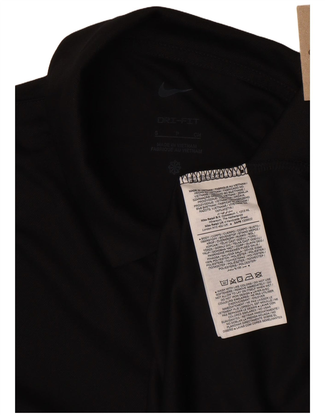 Camisa polo feminina Nike Dri Fit de manga comprida pequena preta poliéster