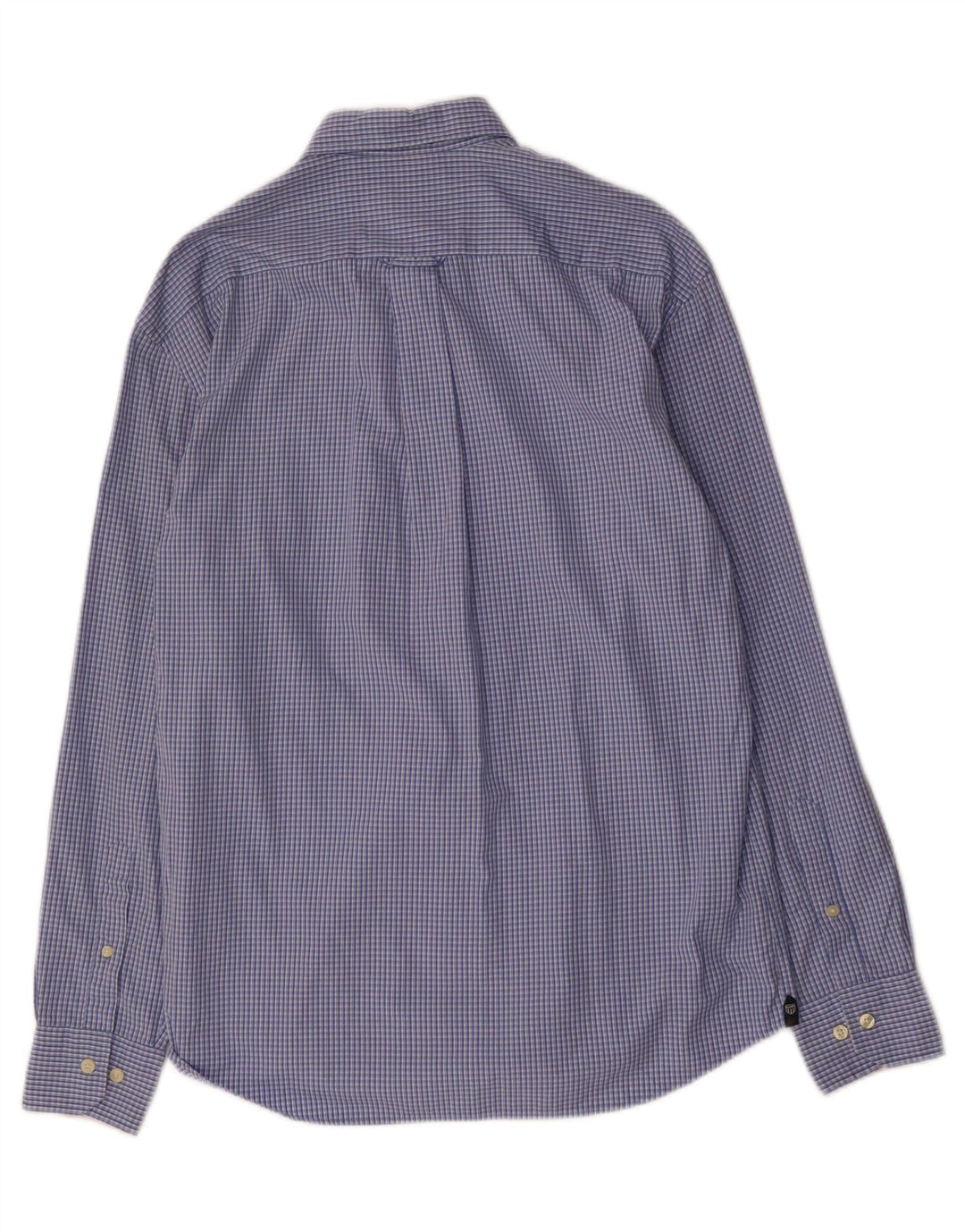 Camisa masculina GANT de algodão xadrez azul médio