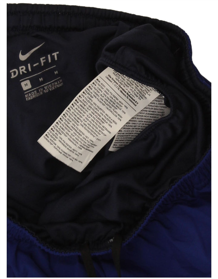 Shorts esportivos masculinos Nike Dri Fit médio azul marinho colorblock poliéster