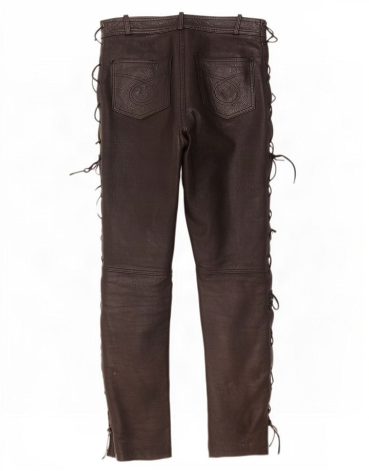 Calça masculina de couro slim Modeka XL W34 L33 preta