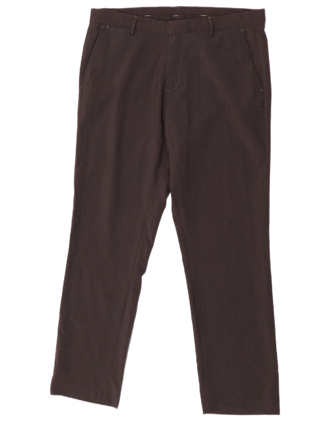 Calvin Klein Calça masculina reta W35 L30 poliéster marrom
