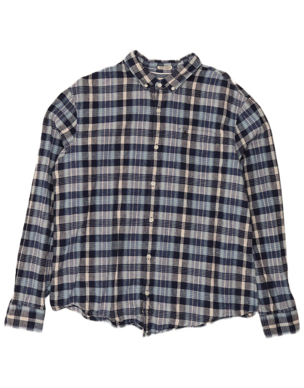 Camisa masculina Penguin Heritage Slim Fit 2XL linho xadrez azul