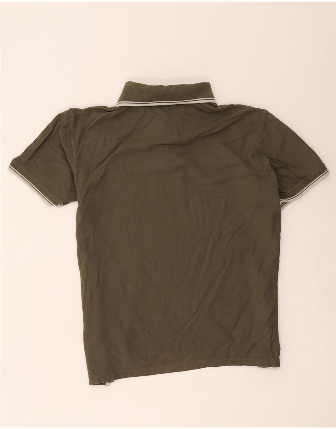 Camisa polo masculina Avirex grande algodão listrado cáqui
