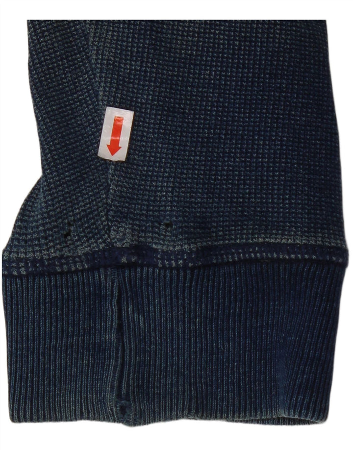 Suéter masculino com capuz e zíper FAT FACE algodão azul marinho médio